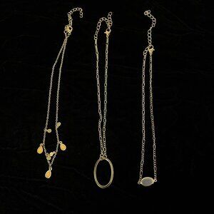 Set of 3 Separate NWOT Goldtone 16” Pendant Necklaces with 3” Extenders